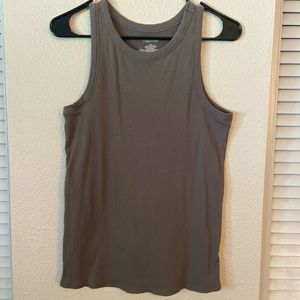 Olive High-neck Tank